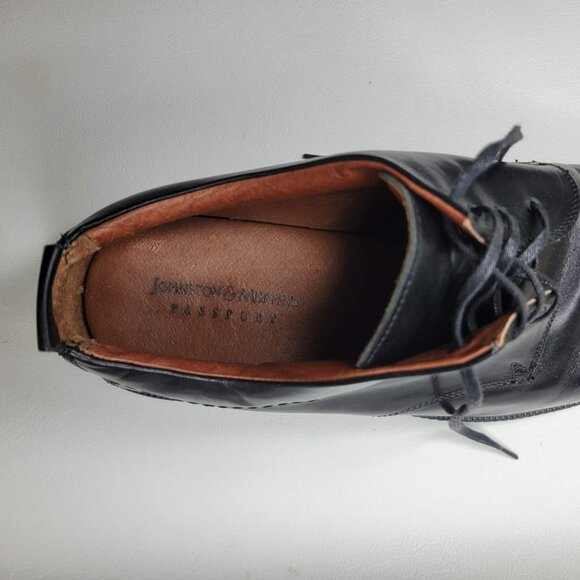 Johnson and Murphy Passport Men\'s Black Leather Shoes Size 11.5 M Made in Italy main image 12